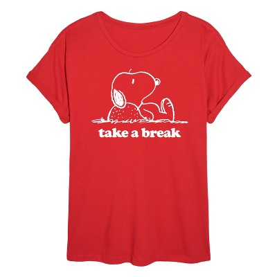 Women's - Peanuts - Take A Break Oversized Graphic T-Shirt