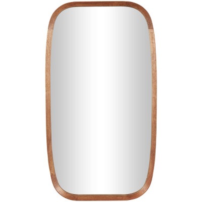 40"x22" Wooden Simplistic Wall Mirror with Rounded Edges Brown - Olivia & May: Modern Design, MDF Frame, No Assembly Required