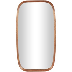 40"x22" Wooden Simplistic Wall Mirror with Rounded Edges Brown - Olivia & May: Modern Design, MDF Frame, No Assembly Required - 1 of 4