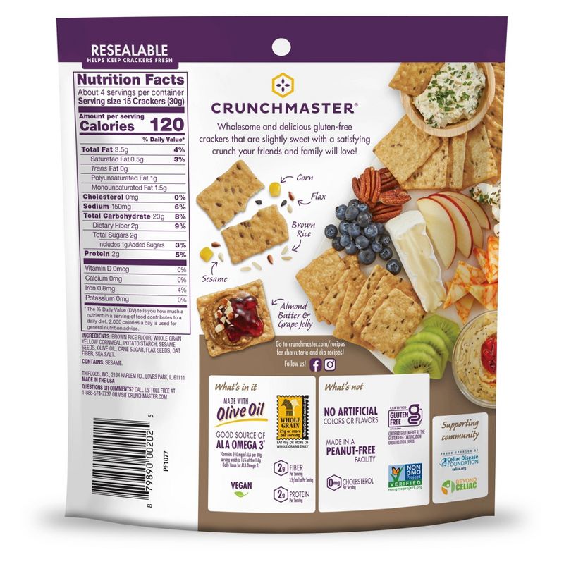 Crunchmaster Multi-Grain Sea Salt Crackers 4oz, 3 of 6