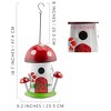 Esterno Mushroom Shaped Birdhouse; Songbird Nesting Galvanized Iron Colorful Mushroom Bird House - 3 of 4