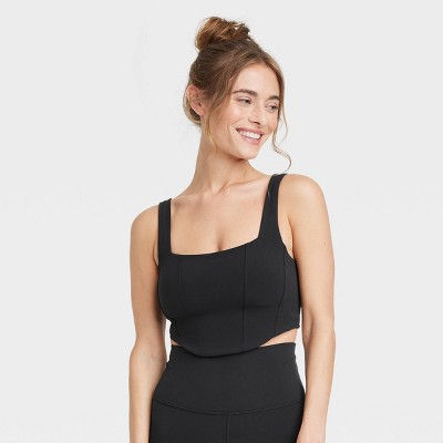 Women's Everyday Soft Medium Support Corset Bra - All In Motion™ Black XL