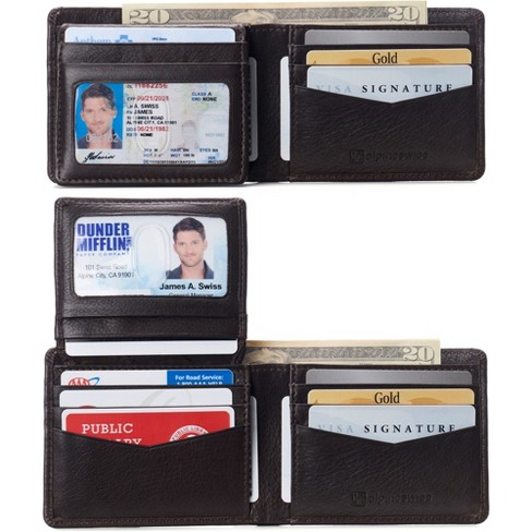 Alpine Swiss Rfid Connor Passcase Bifold Wallet For Men Leather Comes ...