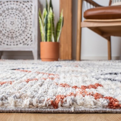 Gray Diamond Hand-Knotted Square Synthetic Area Rug