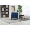 Gulches Mid Century Modern Accent Chair (Blue), Cotton Linen with Wood Frame & Waist Cushion for Living Room Bedroom Sunroom - 4 of 4