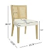 Christopher Knight Home Set of 2 Genesis Rubberwood Upholstered Dining Chairs with Cane Webbing Beige/Light Ash - 3 of 4