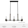 Hunter Fans 11.5" River Mill Ceiling Light Rustic Iron Finish - 6 Bulb Linear Chandelier for Modern Lodge Style - 4 of 4