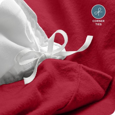 Red Twin/Twin XL Cotton Flannel Duvet Cover Set