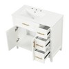 NicBex 36" Bathroom Storage Cabinet with Sink, Bathroom Vanity, 2 Spacious Cabient Doors, 3 Drawers for Bathroom - 3 of 4