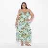 Women's Tie Front Ruffle Midi A-Line Dress - Wild Fable™ Blue - 2 of 3