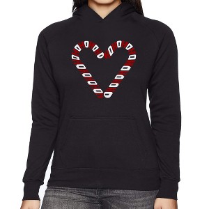 LA Pop Art Candy Canes - Women's Word Art Hooded Sweatshirt - 1 of 4