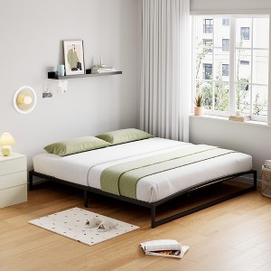 Low Bed Frame 6 Inch Heavy Duty Metal Platform Bed Frame Low Profile, Mattress Foundation, No Box Spring Needed - 1 of 4