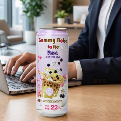 O's Bubble Gummy Boba Latte - Taro - 16 fl oz