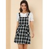 Allegra K Women's Plaid Tartan Button Decor A-Line Pinafore Overall Dress - 4 of 4