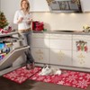 Washable 17x29In+17x47In Floor Cover for Living Room Bathroom Red Christmas Snow Low Pile Floor Mats Non Slip Kitchen Mat Easy Cleaning Mat - 4 of 4