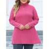Clearlove Women's Plus Size Turtleneck Oversized Sweaters Long Sleeve Split Hem Knit Pullover Tops - 4 of 4