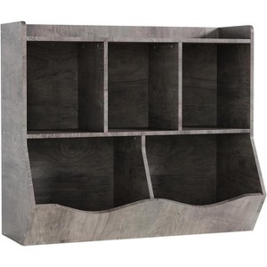 Three-tier children's bookshelf, wooden toy storage rack - five-compartment bookshelf, kindergarten furniture, children's toy cabinet - 1 of 4