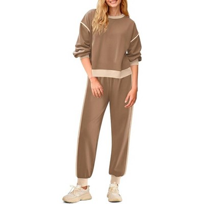 SHESHOW Womens Sets 2 Piece Outfits Fall Colorblock Workout Athletic ...