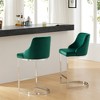 Bekrvio Bar Stools, 26” Counter Height with Back - Upholstered PU Leather/Velvet  Steel U-Shaped Base for Kitchen Counter Island - 3 of 4
