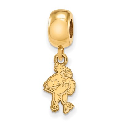 Black Bow Jewelry 14k Yellow Gold Plated Sterling Silver Iowa State Cyclones NCAA Bead Charm