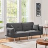 Yaheetech Fabric Futon Sofa Bed with Armrest Adjustable Backrest For Living Room - image 2 of 4