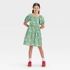 Girls' Hello Kitty Mushrooms Elevated Printed Dress - Green - 3 of 3