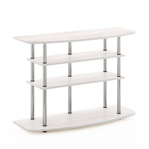 Furinno 4-Tier No Tools TV Stand Entertainment Center Hold up to 46" TV White Oak - 1 of 4