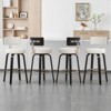 Bekrvio 26”/29” Swivel Bar Stools Set of 4,Faux Leather Upholstered with Back & Black Wood Frame,Modern Kitchen Island Stools for Kitchen Counter - 4 of 4