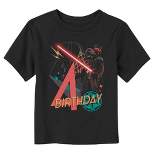 Toddler's Star Wars Darth Vader 4th Birthday Abstract Background T-Shirt