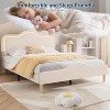 Full/ Twin/ Queen Velvet Upholstered Platform Bed frame with Adjustable Headboard and Footboard, Wooden Slats Support, No Box Spring Needed, Beige - 4 of 4