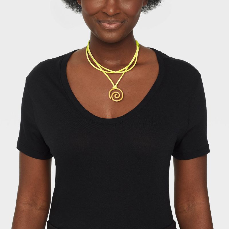Corded Swirl Charm Layered Choker Pendant Necklace - Wild Fable&#8482; Gold/Yellow, 3 of 6