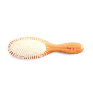 Bass Brushes Ultra Flex Detangling Hair Brush Style & Detangle Hair Brush with 100% Ultra Flex Nylon Pin Pure Bamboo Handle Medium Oval Dark Bamboo - 1 of 4