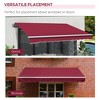 Vynxaria 2' x 8' Retractable Awning - Sun Shade Shelter with Manual Crank - Red - 3 of 4