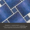 Pimpernel Blue Croc Leather Coasters - Set of 6 Patterned Leather Drink Protectors with Cork Backing, Heat Resistant & Stain Resistant Surface Shields - 4 of 4