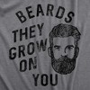 Mens Beards They Grow On You T Shirt Funny Facial Hair Lovers Joke Tee For Guys - Crazy Dog Men's T Shirt - image 2 of 4