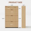 Jojoka Wave Design Shoe Cabinet with 3 Flip Drawers & 2 Top Drawers – Slim Entryway Organizer with Side Hook, Raised Tabletop - 2 of 4