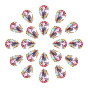 Unique Bargains Glass Craft Embellishments Flat Back Four Claws Teardrop Gems 20 Pcs - 1 of 4