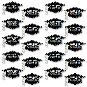 Big Dot of Happiness Hats Off Grad - Graduation Hat Decorations DIY Graduation Large Party Essentials - 20 Count - 1 of 4