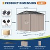 Acekool 6x8 Ft Metal Storage Shed with Sloped Roof, Lockable Door, Air Vents & Window, Galvanized Outdoor Utility Shed for Garden & Black - 2 of 4