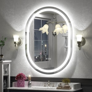 pmir Super Bright 192 LEDs/m LED Lighted Anti-Fog Tempered Glass Irregular Bathroom/Vanity Mirror with ETL & 3-Year Warranty - 1 of 4