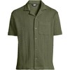Lands' End Men's Short Sleeve Textured Cable Camp Collar Button Through Shirt - 3 of 4