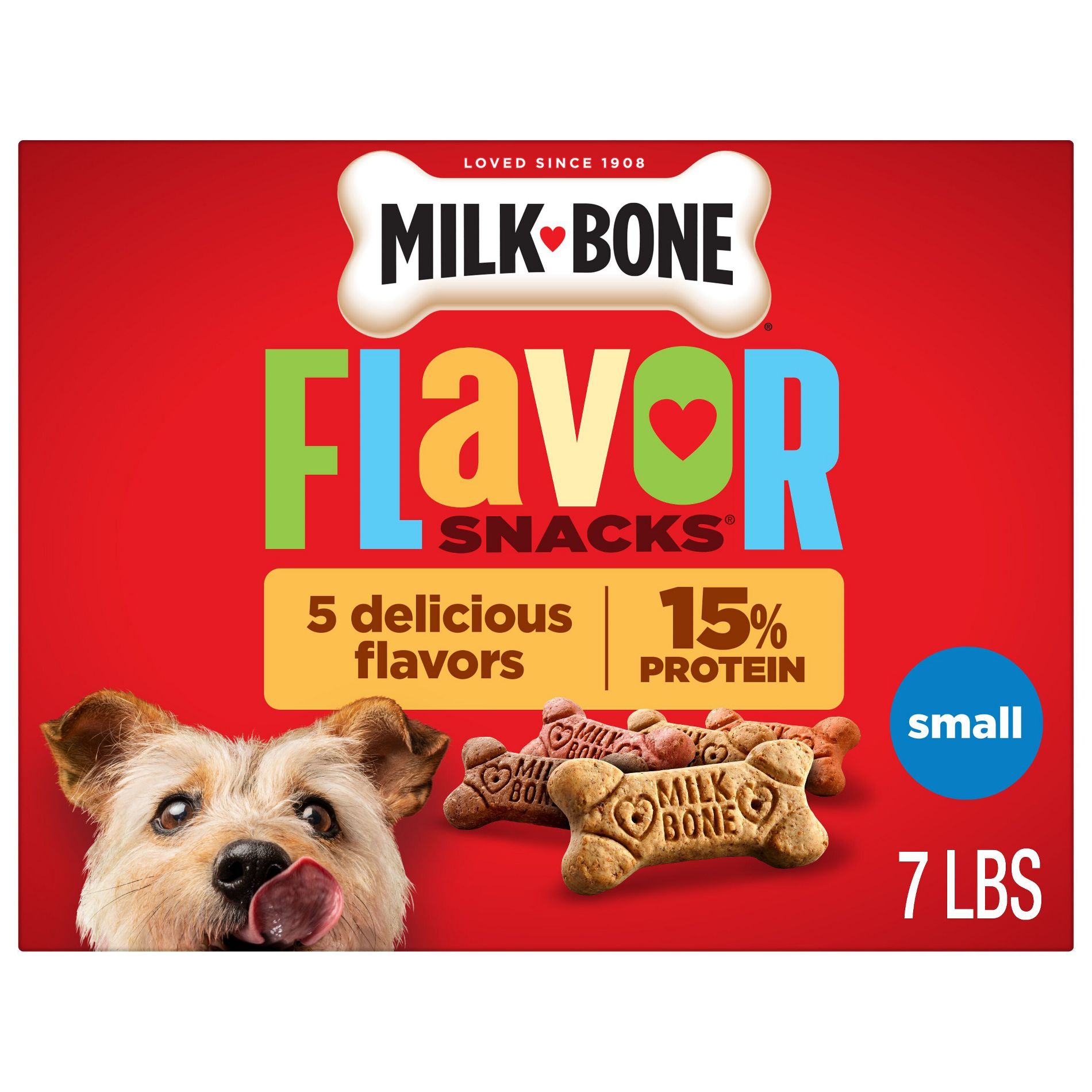 Milk-Bone Biscuits with Beef, Turkey, Sausage, Bacon and Chicken Flavor Crunchy Dog Treats - 7lbs