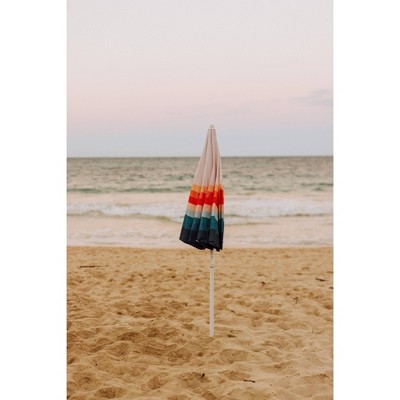 Phoenix Stripe 5.5' Tilt Beach Umbrella with Carry Bag