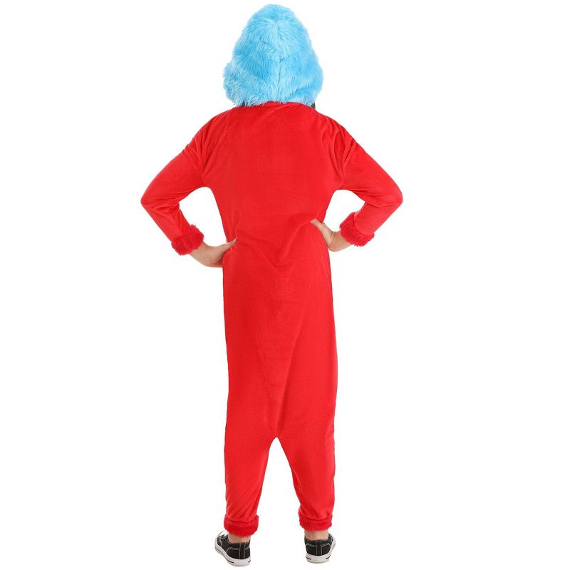 HalloweenCostumes.com Small/Medium   Dr. Seuss Thing 1 and Thing 2 Jumpsuit Costume Kids., Black/White/Red, 3 of 7