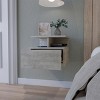 INFURNIC Nightstands Augusta Floating Nightstand with 2-Tier Shelf and Drawer Space-Saving Design for Bedroom, Gray, 13.2"*14.01"*11.61" - 4 of 4