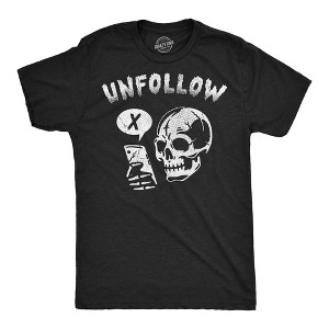 Mens Funny T Shirts Unfollow Sarcastic Social Media Graphic Novelty Tee For Men - Crazy Dog Men's T Shirt - 1 of 4