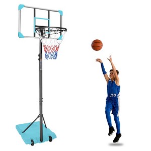 Osparple Portable Basketball Hoop 5.6ft to 7ft Height Adjustable Basketball Hoop with Shatterproof Backboard Gifts for Teen - 1 of 4