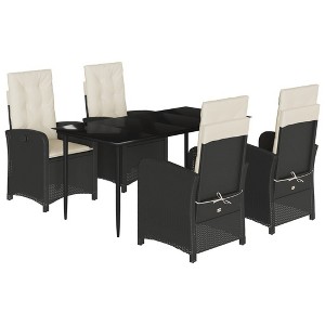 vidaXL Garden Dining Set Black, Cream white - 1 of 4
