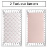 Sweet Jojo Designs Baby Girl Fitted 100% Cotton Muslin Crib Sheets Set Ballerina and Ballet Bows Pink and White 2pc - 2 of 4