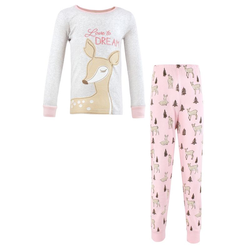Hudson Baby Girl Cotton Pajama Set, Deer, 1 of 5